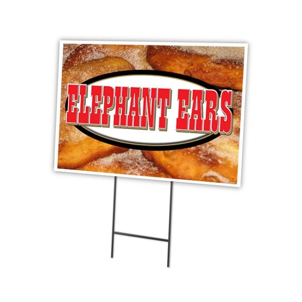 Elephant Ears Yard Sign & Stake outdoor plastic coroplast window, C-1824 Elephant Ears